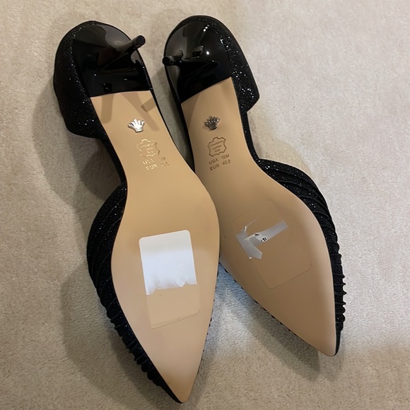 NEW Nina Taylie Black Sparkle Pointy Toe low heel pump in size 10 - Picture 5 of 6